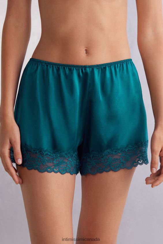 Apparel CA Intimissimi Women Silk Shorts 346J-Teal Blue DD6R6T1501