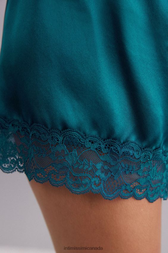 Apparel CA Intimissimi Women Silk Shorts 346J-Teal Blue DD6R6T1501