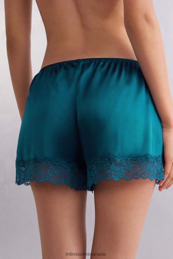 Apparel CA Intimissimi Women Silk Shorts 346J-Teal Blue DD6R6T1501