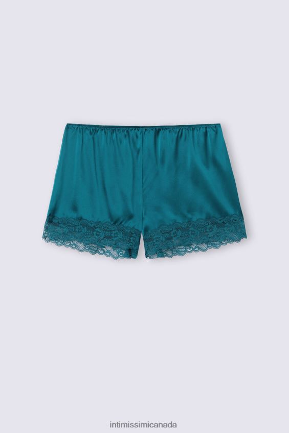 Apparel CA Intimissimi Women Silk Shorts 346J-Teal Blue DD6R6T1501