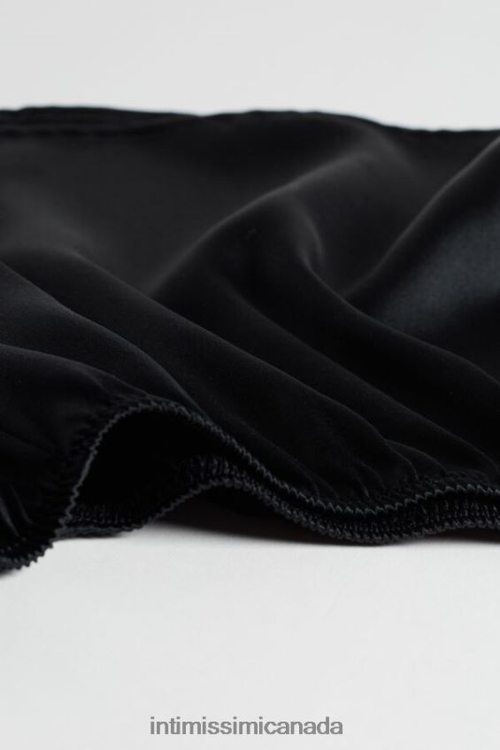 Apparel CA Intimissimi Women Smooth Silk-Satin Shorts 019-Black DD6R6T1676