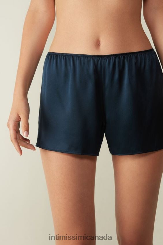 Apparel CA Intimissimi Women Smooth Silk-Satin Shorts 1467-Intense Blue DD6R6T1642