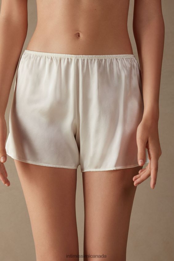 Apparel CA Intimissimi Women Smooth Silk-Satin Shorts 2127-Powder White DD6R6T1674