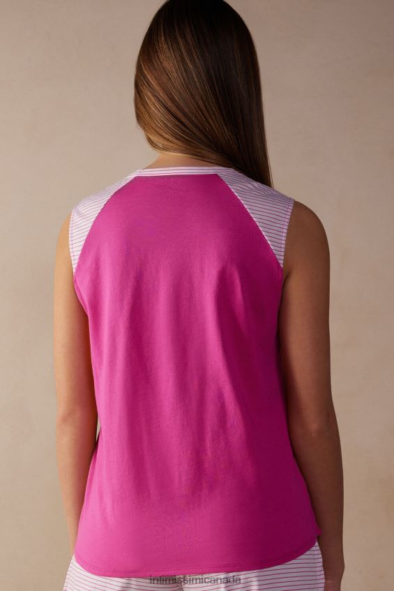 Apparel CA Intimissimi Women Strawberry Milkshake Ultrafresh Supima Cotton Vest Top 206J-Valentine Pink DD6R6T1540