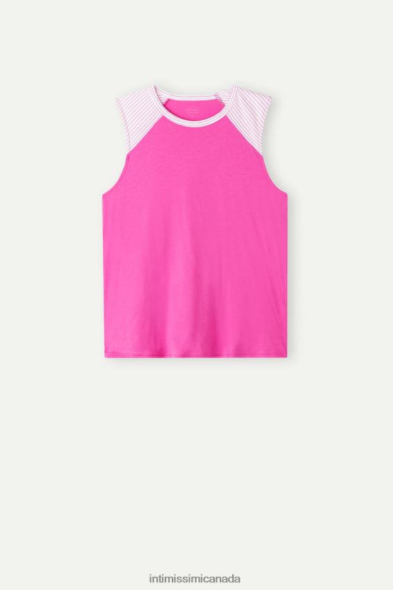 Apparel CA Intimissimi Women Strawberry Milkshake Ultrafresh Supima Cotton Vest Top 206J-Valentine Pink DD6R6T1540