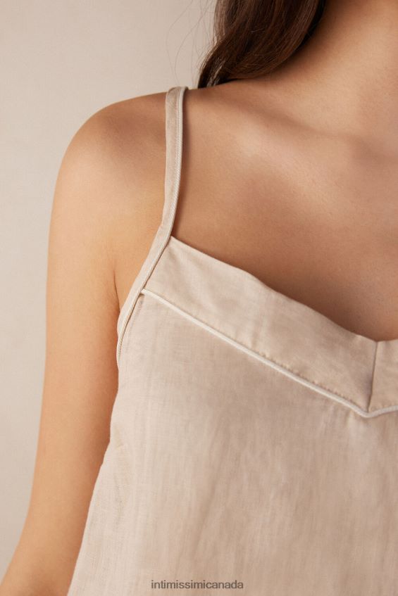Apparel CA Intimissimi Women Yacht Night Linen Top 913I-Beige Rope DD6R6T1284