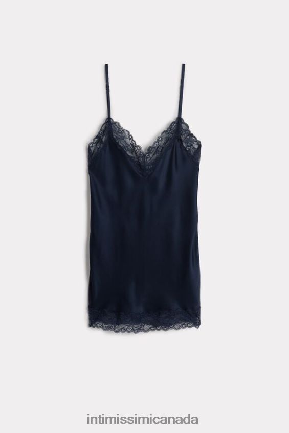 Apparel CA Intimissimi Women Lace and Silk Top 1467-Intense Blue DD6R6T1442