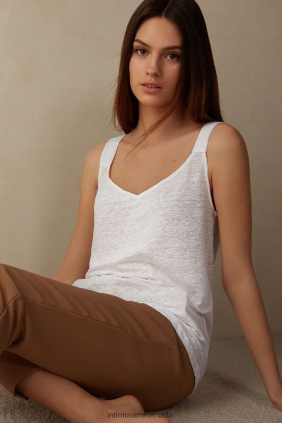 Apparel CA Intimissimi Women Linen Camisole 001-White DD6R6T1311