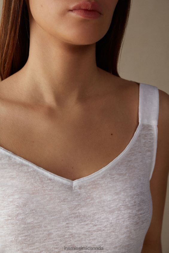 Apparel CA Intimissimi Women Linen Camisole 001-White DD6R6T1311