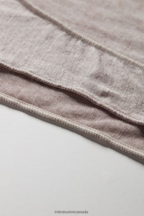 Apparel CA Intimissimi Women Modal Cashmere Ultralight Wide-Shoulder Top 7525-Shell Beige Melange DD6R6T1449