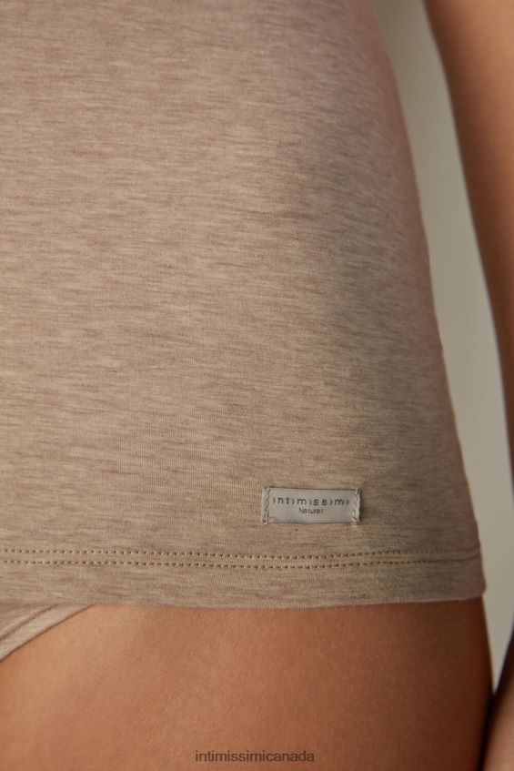 Apparel CA Intimissimi Women Natural Cotton Strappy Top 112I-Natural Blend DD6R6T1441