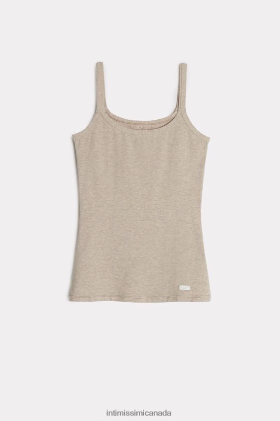 Apparel CA Intimissimi Women Natural Cotton Strappy Top 112I-Natural Blend DD6R6T1441