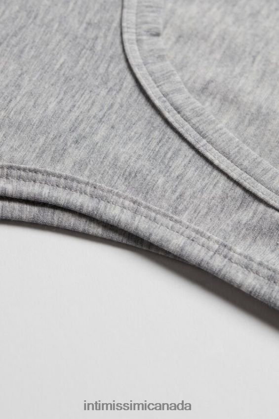 Apparel CA Intimissimi Women Natural Cotton Wide Shoulder Tank Top 031-Light Grey Melange DD6R6T1484
