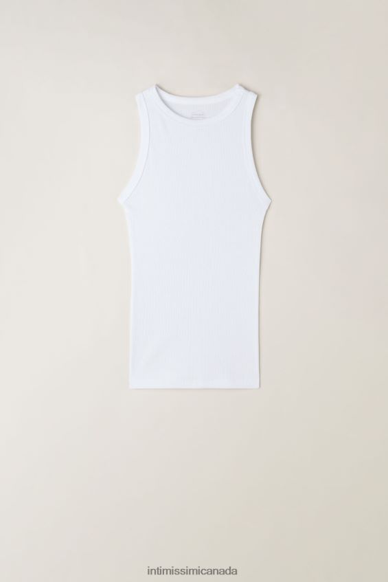 Apparel CA Intimissimi Women Ribbed Supima Cotton Vest 001-White DD6R6T1288