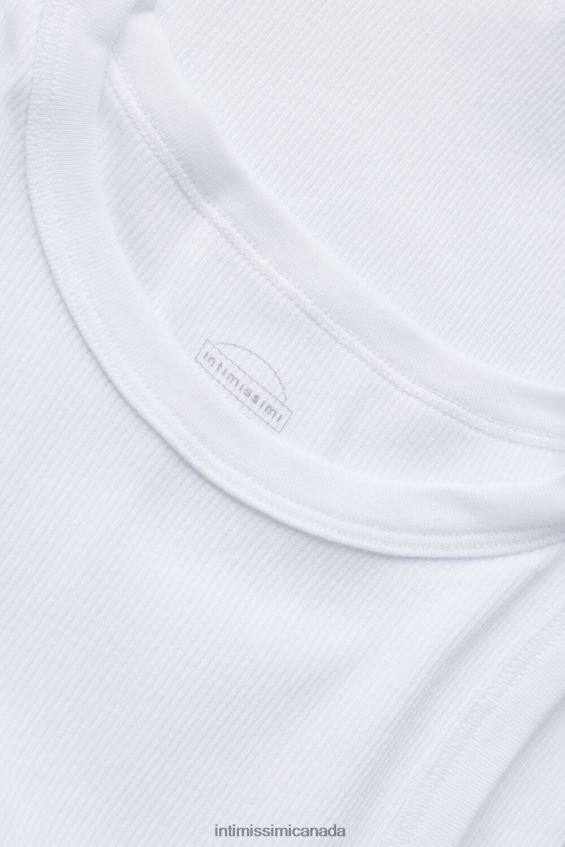 Apparel CA Intimissimi Women Ribbed Supima Cotton Vest 001-White DD6R6T1288