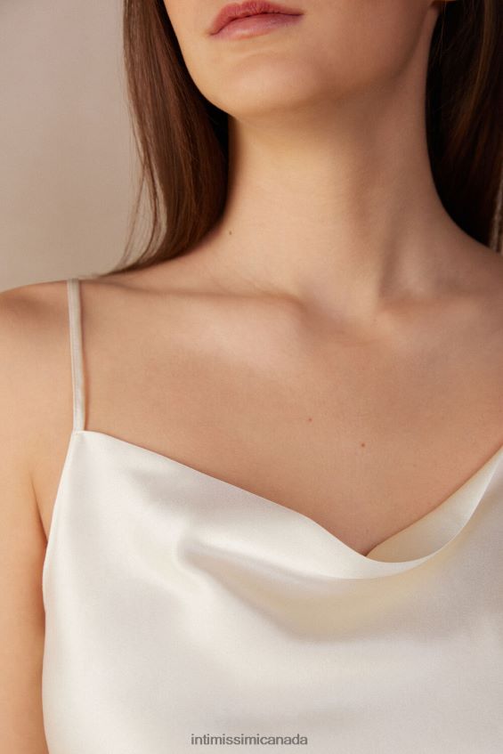 Apparel CA Intimissimi Women Short Silk Camisole 2127-Powder White DD6R6T1319