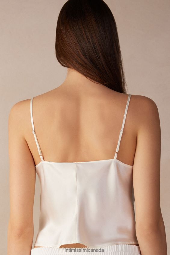 Apparel CA Intimissimi Women Short Silk Camisole 2127-Powder White DD6R6T1319