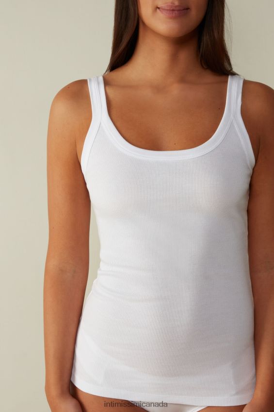 Apparel CA Intimissimi Women Supima Cotton Racer Back Vest Top 001-White DD6R6T1462