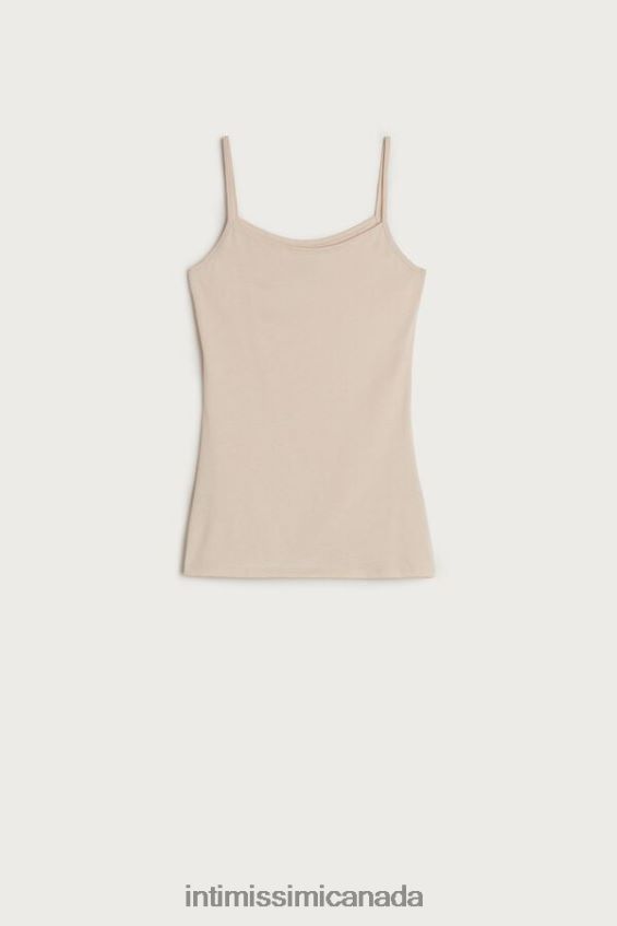 Apparel CA Intimissimi Women Ultrafresh Supima Cotton Vest Top 2280-Pink Silk DD6R6T1457