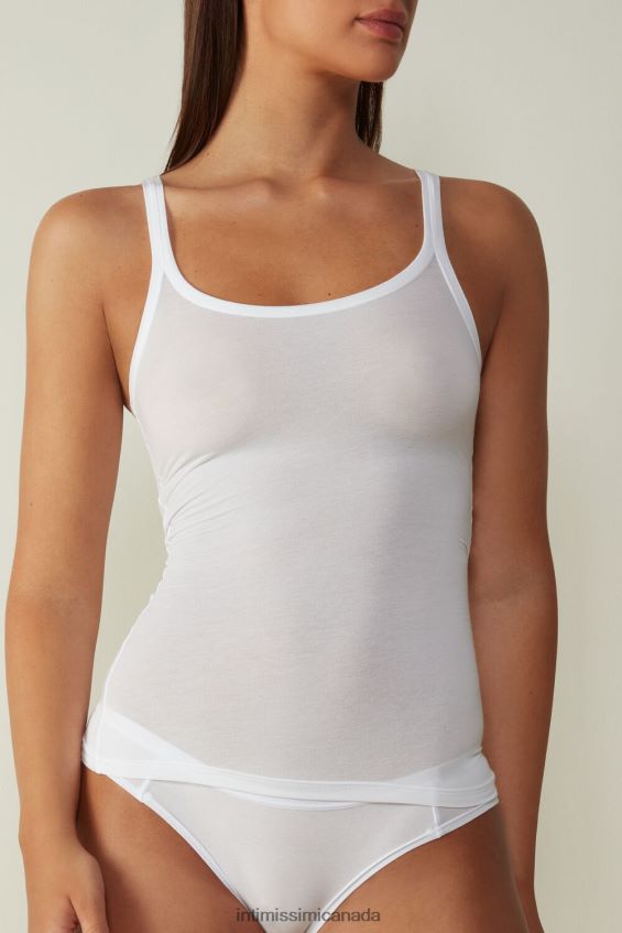 Apparel CA Intimissimi Women Ultralight Supima Cotton Top 001-White DD6R6T1389