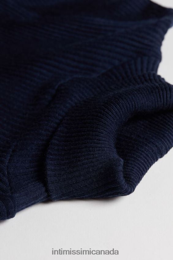 Apparel CA Intimissimi Women Long-sleeve High-Neck Tubular Top in Wool and Silk 1467-Intense Blue DD6R6T1444
