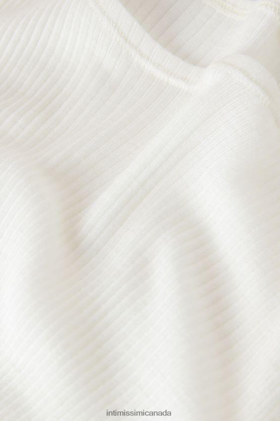 Apparel CA Intimissimi Women Wool and Silk Long-Sleeved Crew-Neck Max Top 2127-Powder White DD6R6T1344