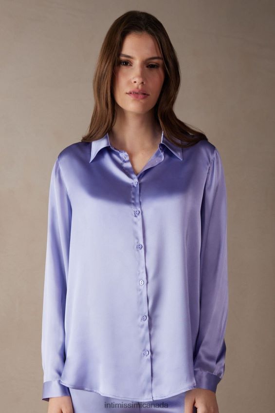 Apparel CA Intimissimi Women Long-Sleeved Silk Top 212J-Sweet Lavender DD6R6T1325