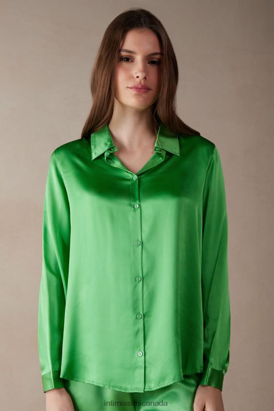 Apparel CA Intimissimi Women Long-Sleeved Silk Top 218J-Apple Mint DD6R6T1324