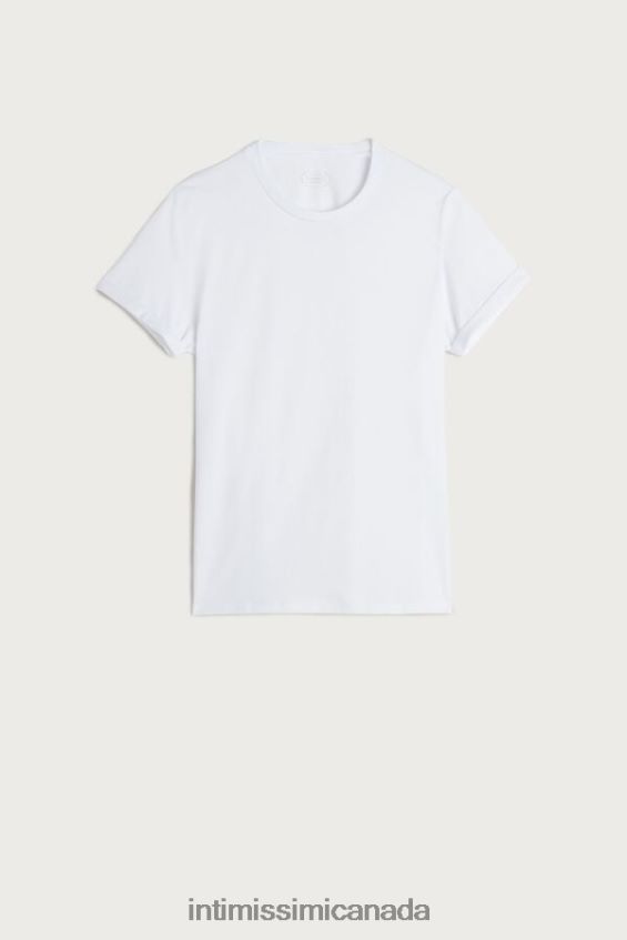 Apparel CA Intimissimi Women Short-Sleeved Supima Cotton Top 001-White DD6R6T1422